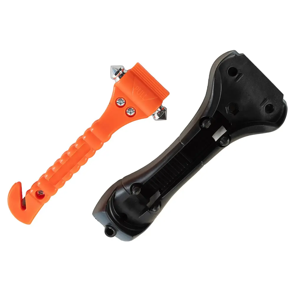 Emergency Glass Hammer & Seatbelt Cutter c/w Mounting Plate.