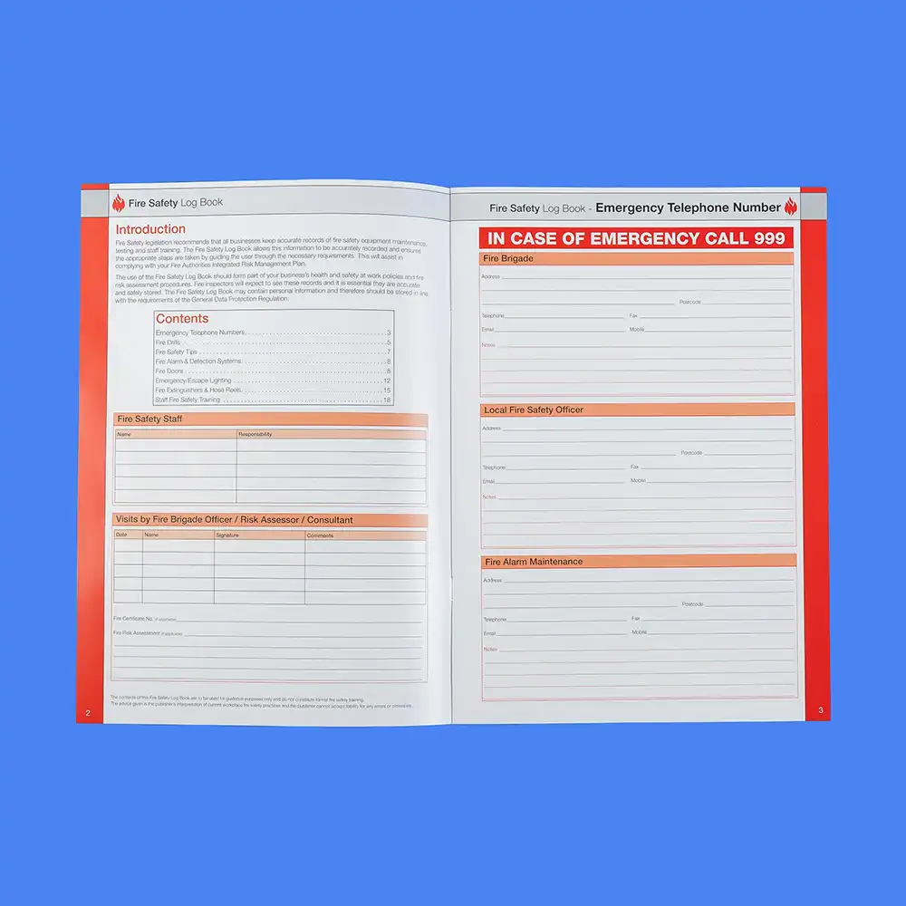 Fire Log Book A4 Single